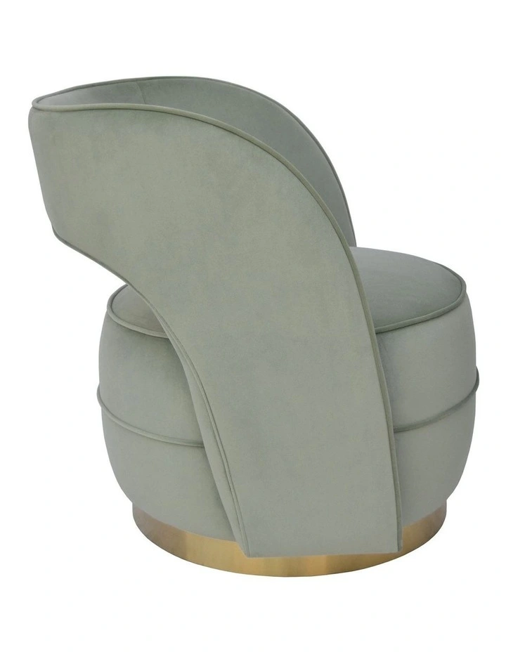 Darcy & Duke Visser Accent Chair - Sage Velvet, Brushed Gold Frame image 3