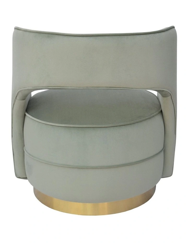 Darcy & Duke Visser Accent Chair - Sage Velvet, Brushed Gold Frame image 4
