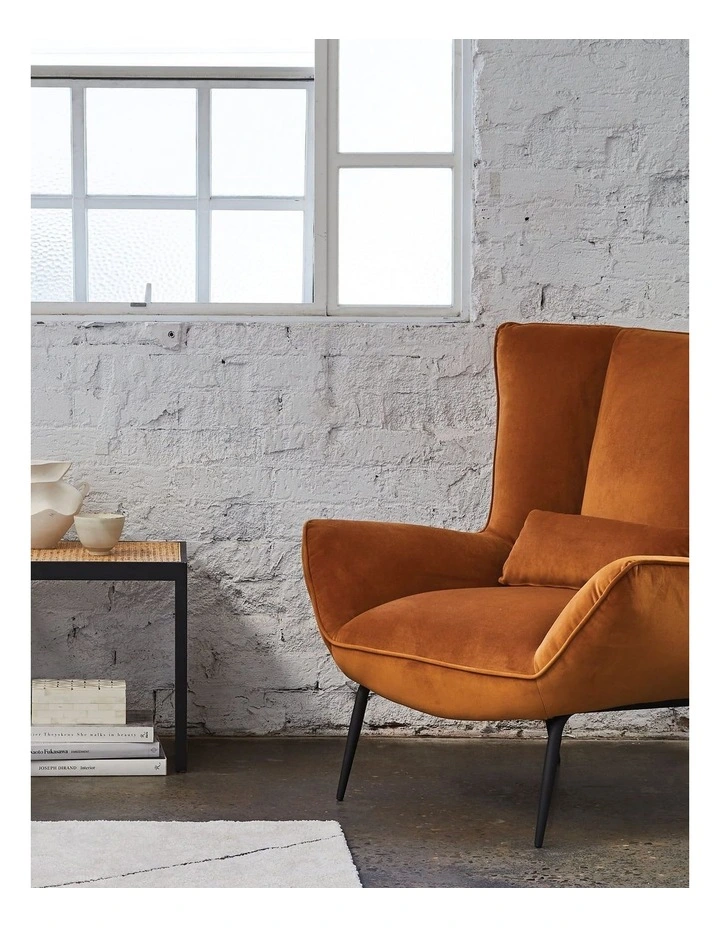 Darcy & Duke Enzo Armchair - Dark Amber Velvet image 2