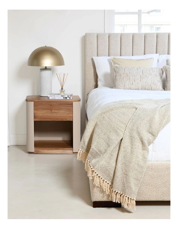 Renee Queen Headboard Oatmeal in Beige image 2