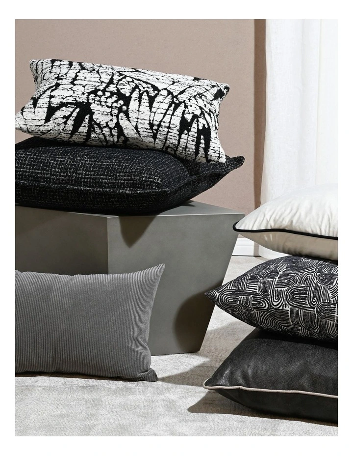 Dark Sable Fabric Cushion 37 X 57 in Black image 2