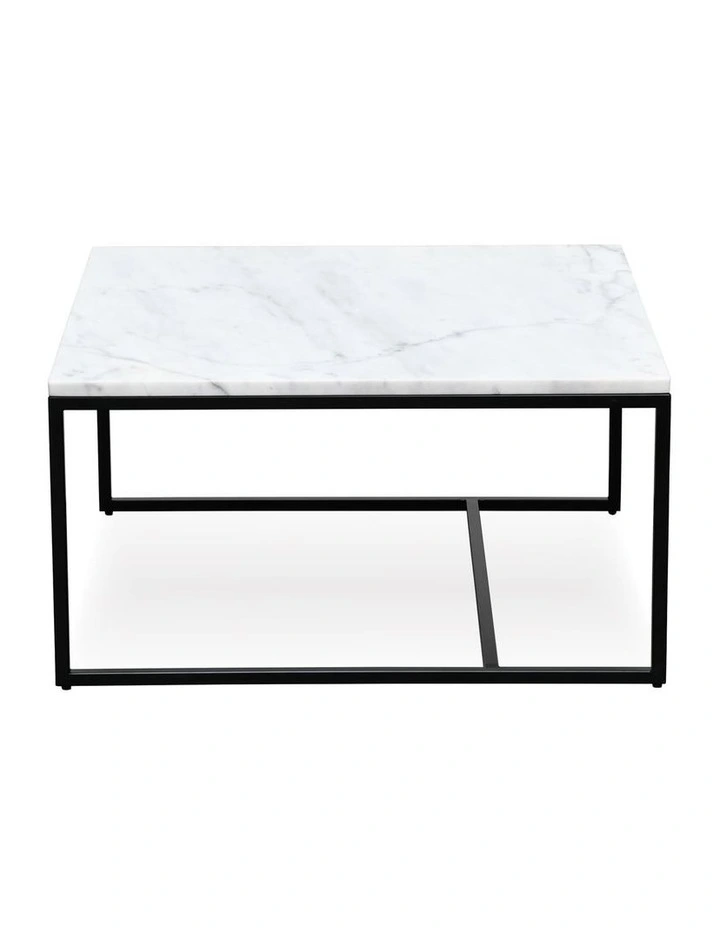 Reno - Coffee Table Medium - White Marble Black Base image 1
