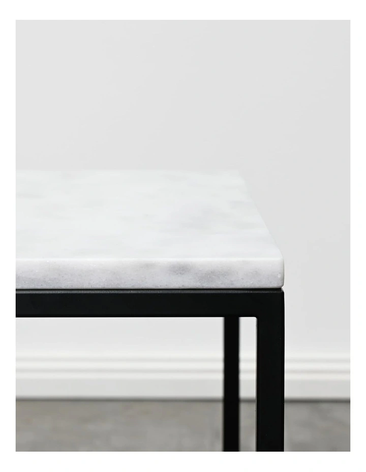 Reno - Coffee Table Medium - White Marble Black Base image 5