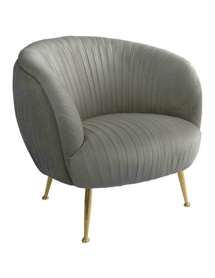 Orvieto Tub Armchair - Charcoal Velvet, Gold Legs image 1