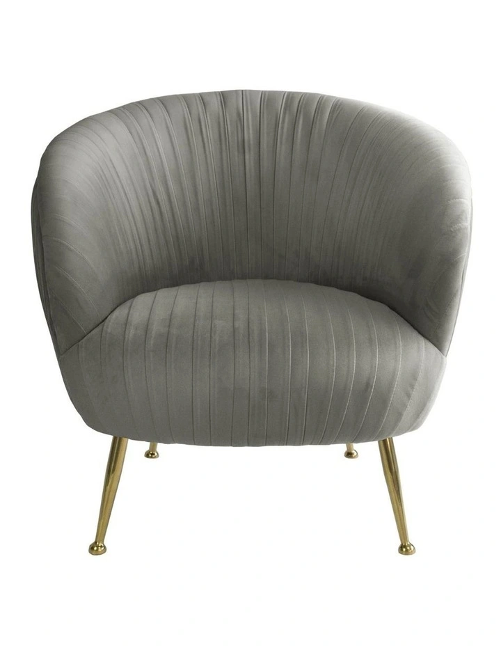 Orvieto Tub Armchair - Charcoal Velvet, Gold Legs image 2