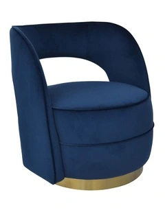 Darcy & Duke Visser Armchair - Navy Velvet, Brushed Gold Frame