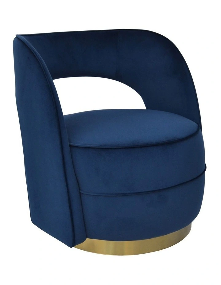 Darcy & Duke Visser Armchair - Navy Velvet, Brushed Gold Frame image 1