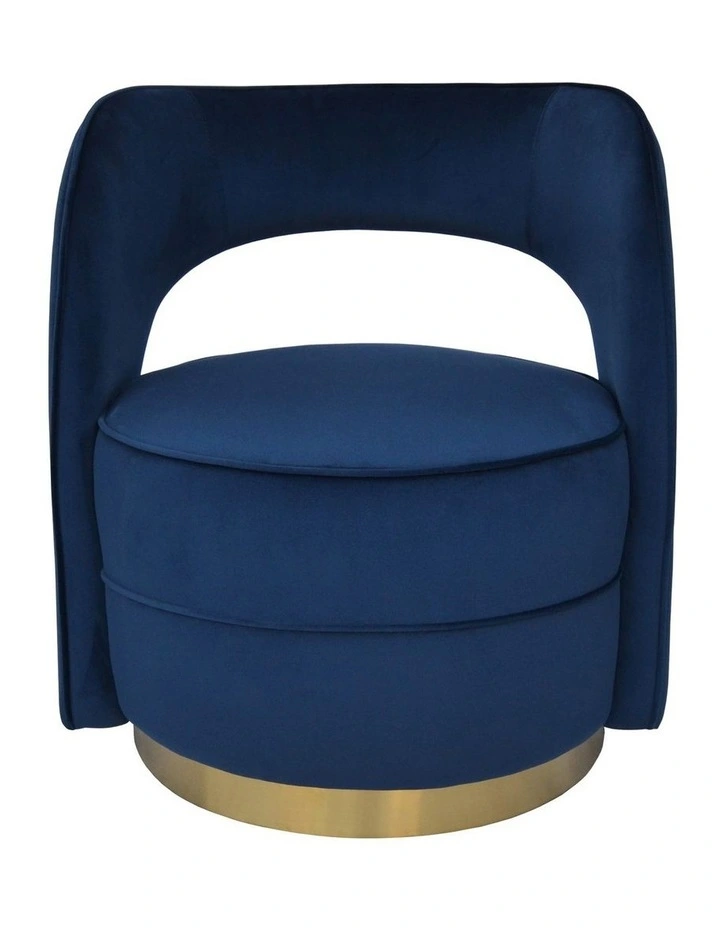 Darcy & Duke Visser Armchair - Navy Velvet, Brushed Gold Frame image 2