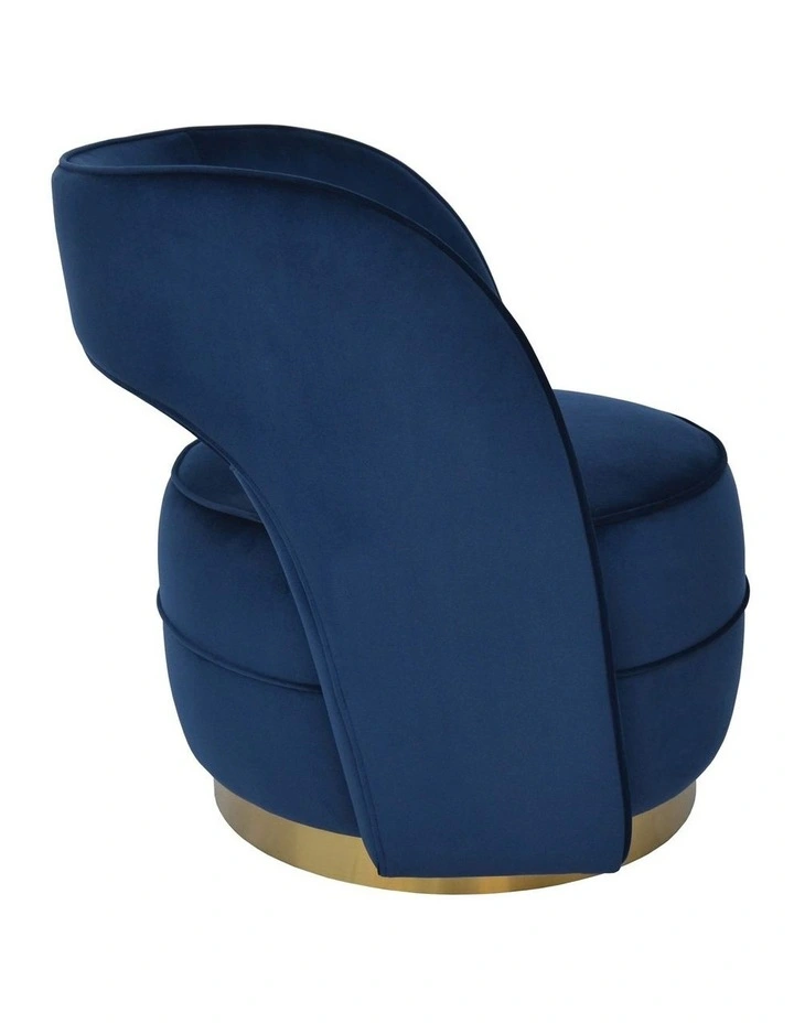 Darcy & Duke Visser Armchair - Navy Velvet, Brushed Gold Frame image 3