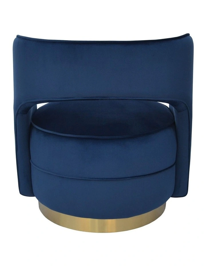 Darcy & Duke Visser Armchair - Navy Velvet, Brushed Gold Frame image 4