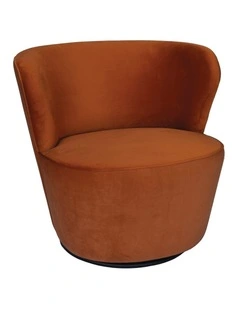 Darcy & Duke Coco Swivel Chair, Burnt Orange Velvet
