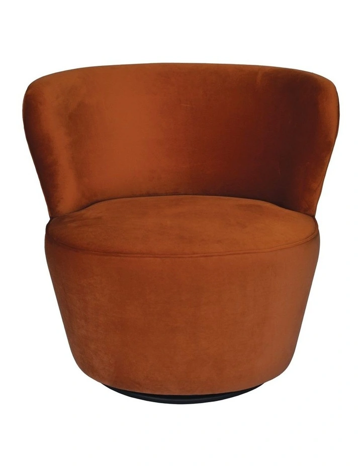 Darcy & Duke Coco Swivel Chair, Burnt Orange Velvet image 2