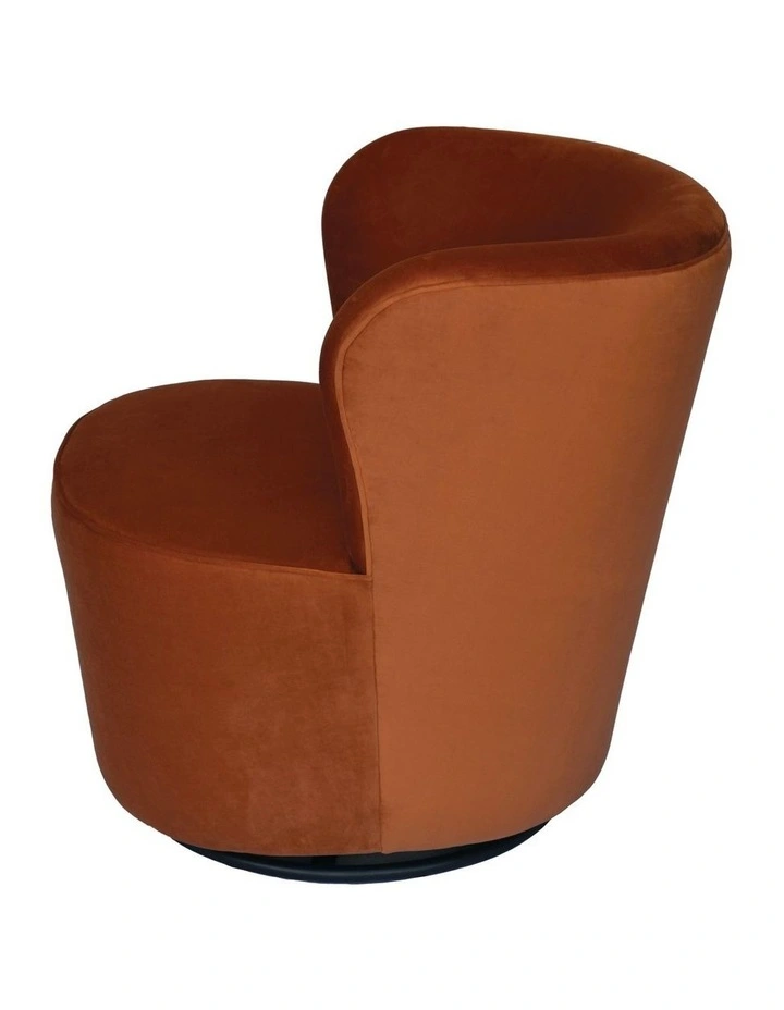Darcy & Duke Coco Swivel Chair, Burnt Orange Velvet image 3