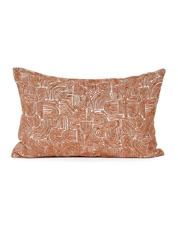 Rusted Swirl Fabric Cushion 37 X 57 in Orange image 1