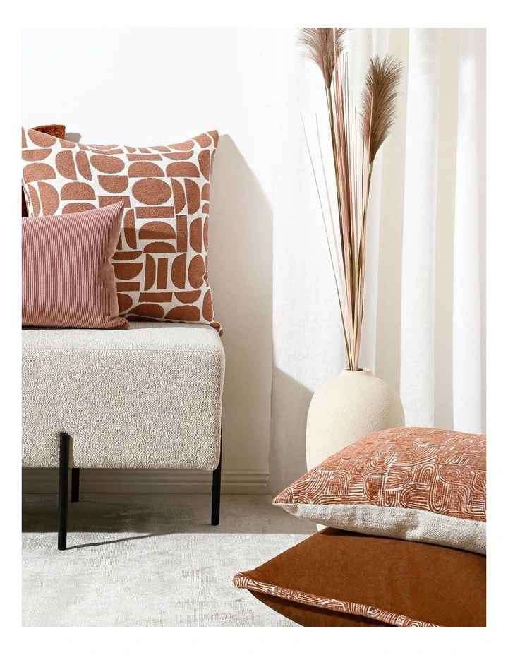 Rusted Swirl Fabric Cushion 37 X 57 in Orange image 2