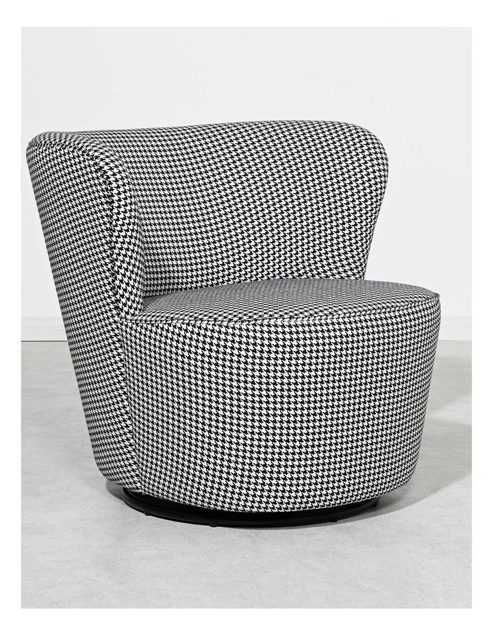 Darcy & Duke Coco Swivel Chair - Houndstooth Grey image 2
