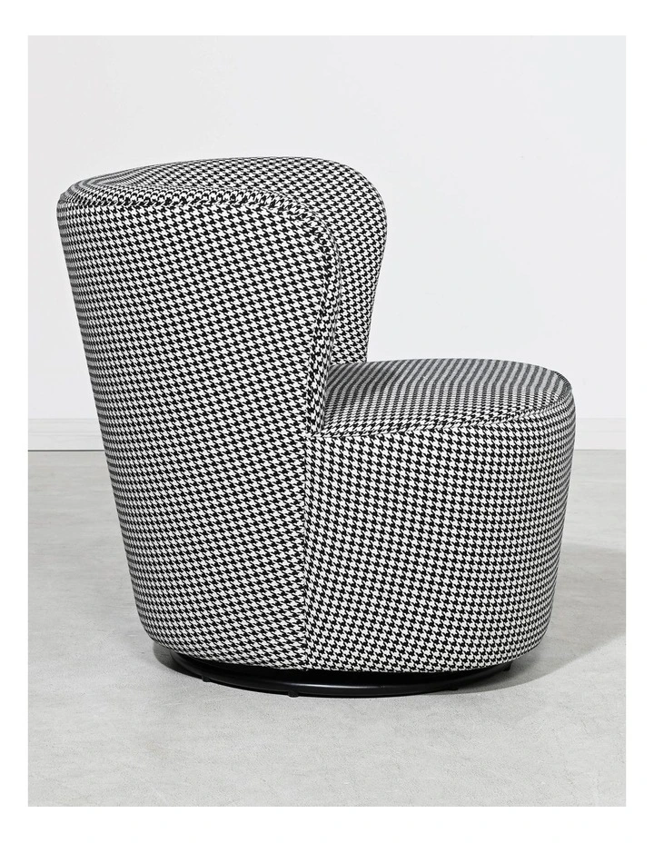 Darcy & Duke Coco Swivel Chair - Houndstooth Grey image 3