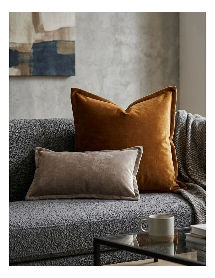 Plush Velvet Cushion 50 X 50cm in Rust image 2