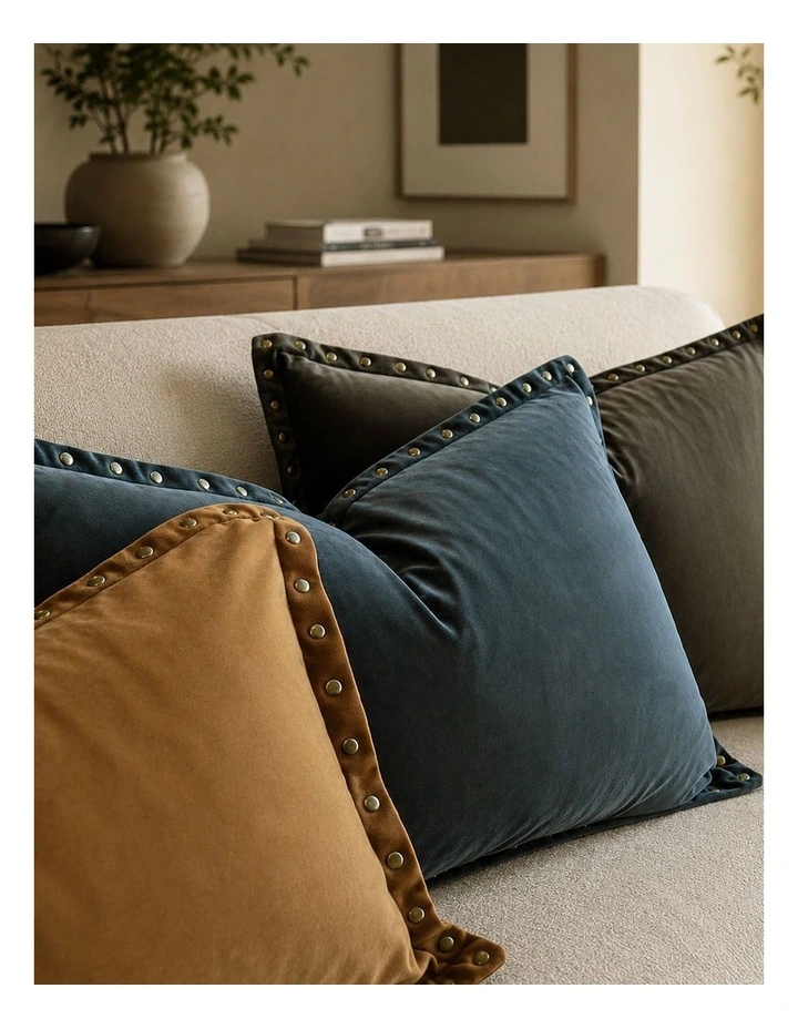Steel Velvet Cushion 50 X 50 cm in Grey image 2
