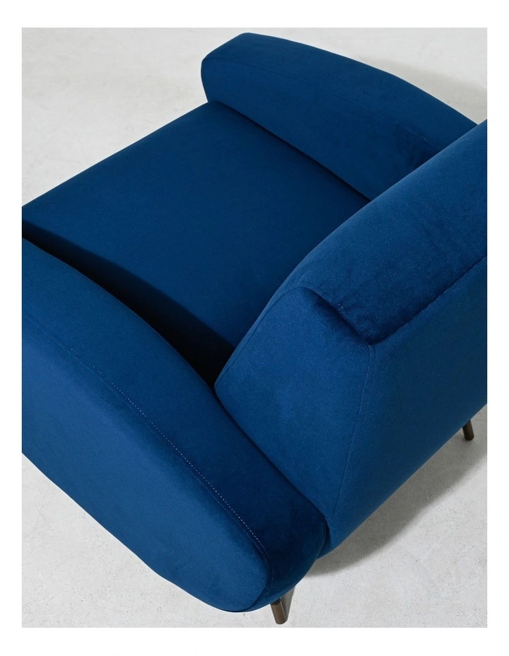 Westley Accent Armchair, Navy Velvet - Black Metal Legs image 5