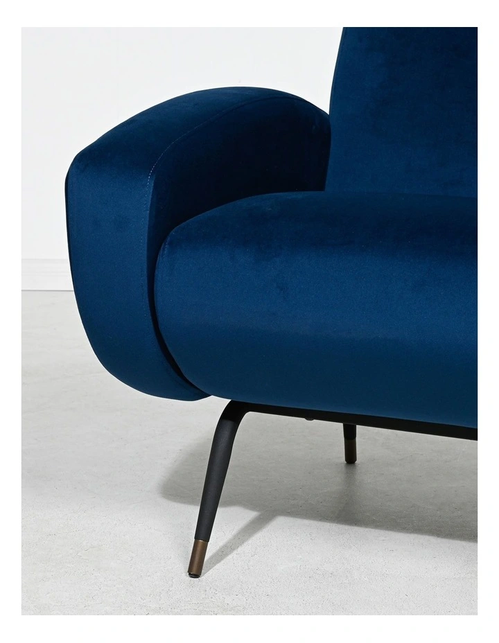 Westley Accent Armchair, Navy Velvet - Black Metal Legs image 6
