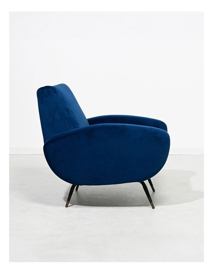 Westley Accent Armchair, Navy Velvet - Black Metal Legs image 7