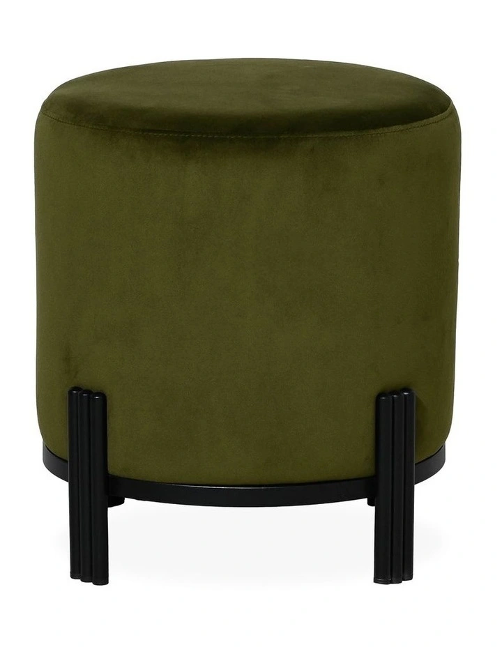 Round Ottoman in Olive Green image 1