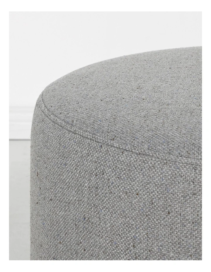 Tribeca Round Ottoman in Woli Grey image 2