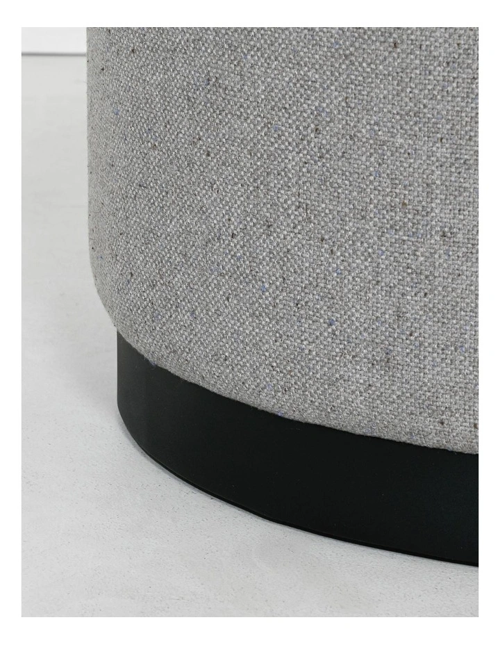 Tribeca Round Ottoman in Woli Grey image 3