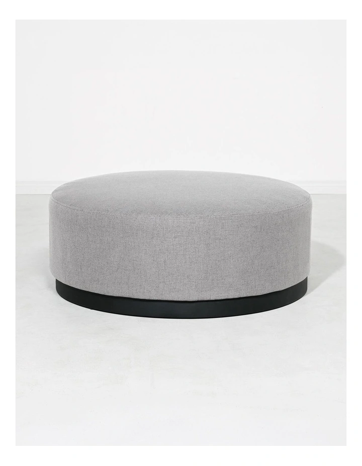Tribeca Round Ottoman in Woli Grey image 4