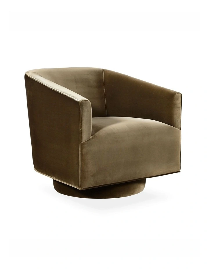Darcy & Duke Artemis Swivel Chair, Dark Olive Velvet image 1