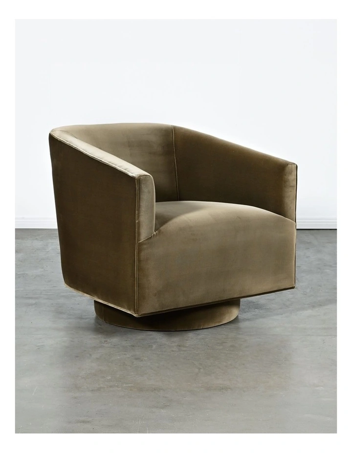 Darcy & Duke Artemis Swivel Chair, Dark Olive Velvet image 3