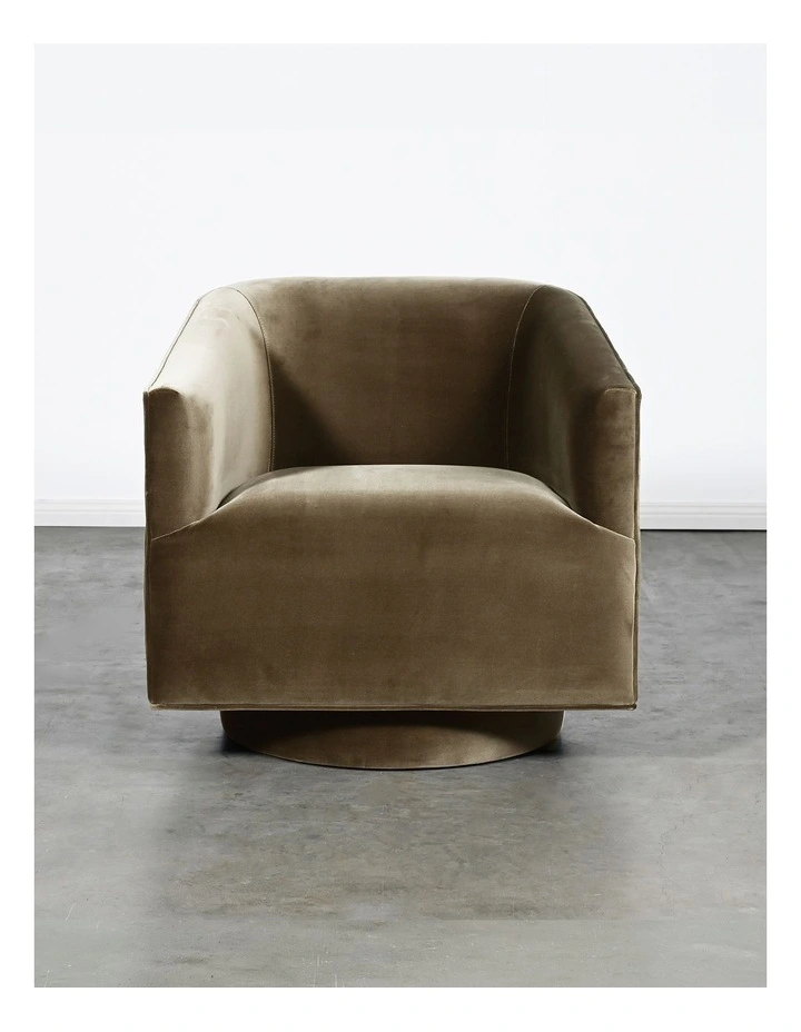 Darcy & Duke Artemis Swivel Chair, Dark Olive Velvet image 4
