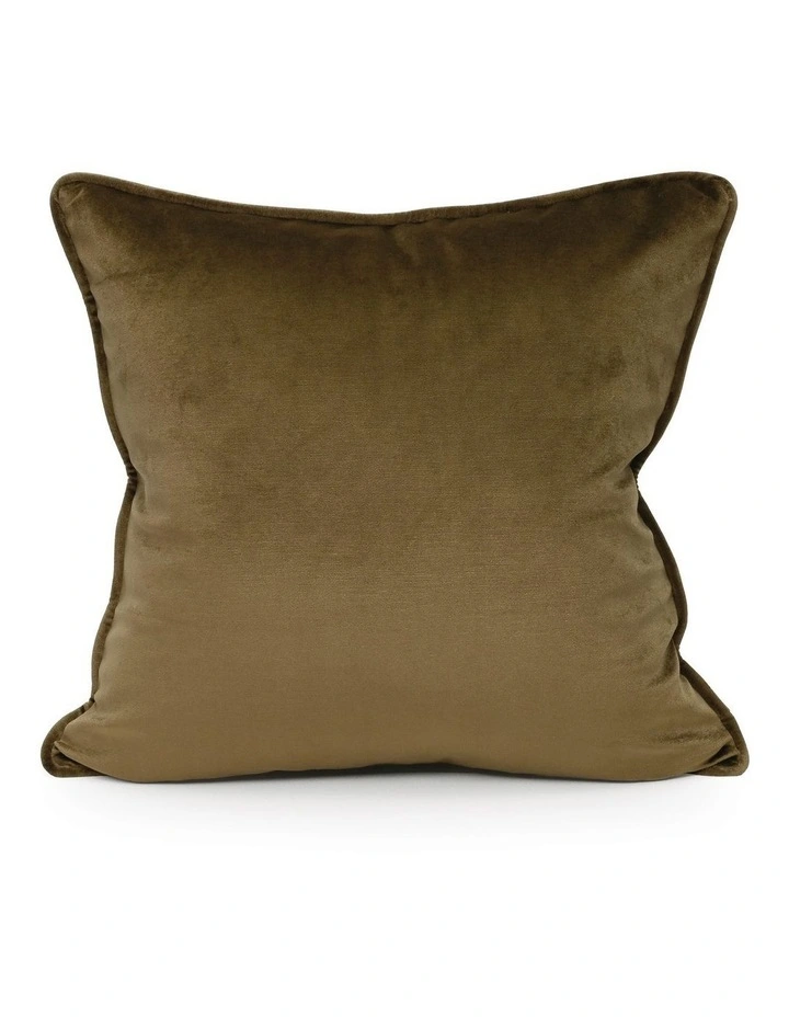 Keswick - Olive Green - Velvet Cushion - 50 X 50 - Self Pipe image 1