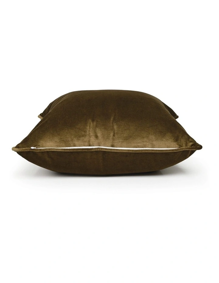 Keswick - Olive Green - Velvet Cushion - 50 X 50 - Self Pipe image 2