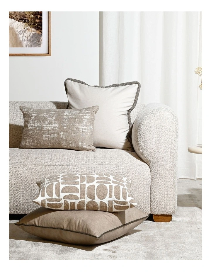 Stormy Fabric Cushion 37 X 57cm in Oat image 3
