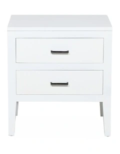 Darcy & Duke Turin two-drawer bedside table - Mahogany - White