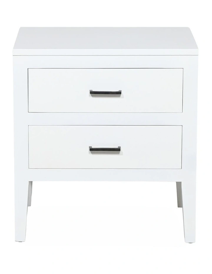 Darcy & Duke Turin two-drawer bedside table - Mahogany - White image 1