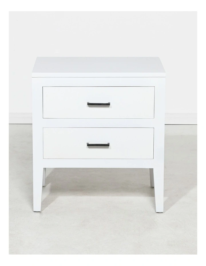 Darcy & Duke Turin two-drawer bedside table - Mahogany - White image 2