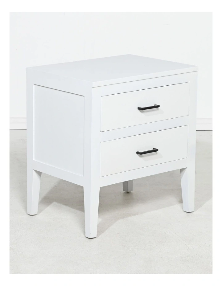 Darcy & Duke Turin two-drawer bedside table - Mahogany - White image 3