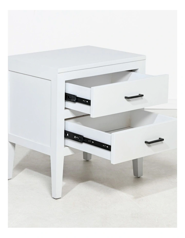 Darcy & Duke Turin two-drawer bedside table - Mahogany - White image 4