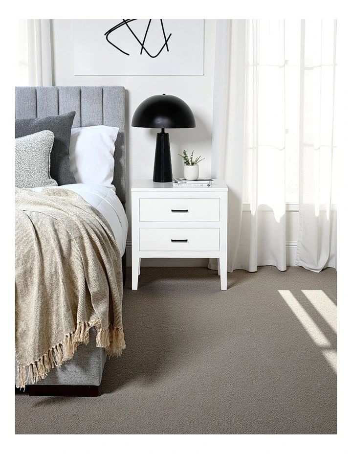 Darcy & Duke Turin two-drawer bedside table - Mahogany - White image 7