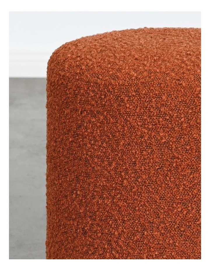 Darcy & Duke Tribeca Ottoman - Brick Red Boucle - Small - Matt Black Base image 3