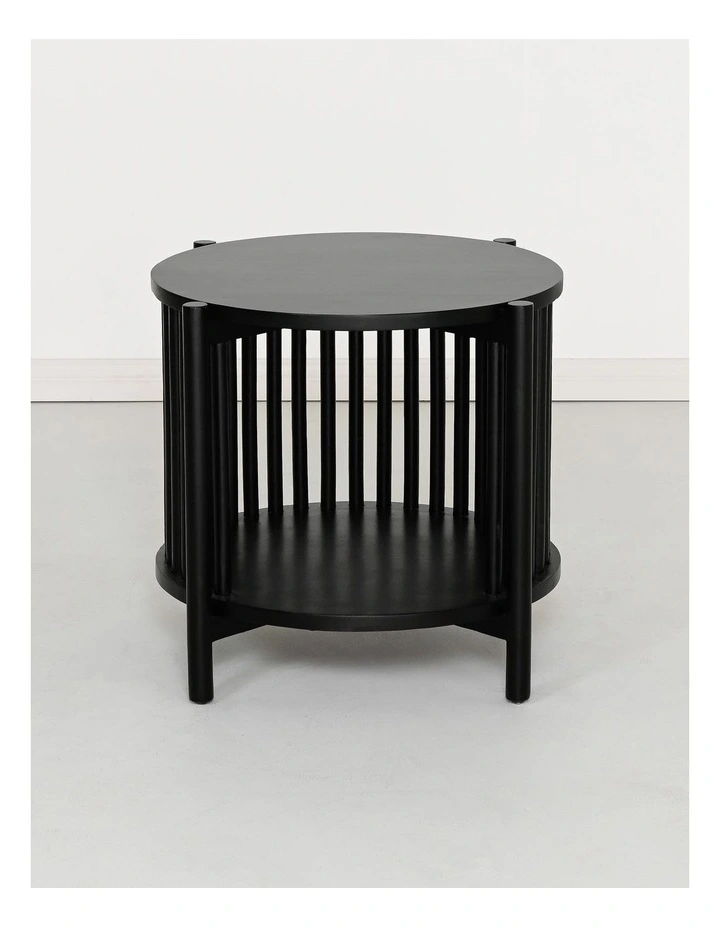 Darcy & Duke Cove Round Bedside Table - Black Acacia image 3