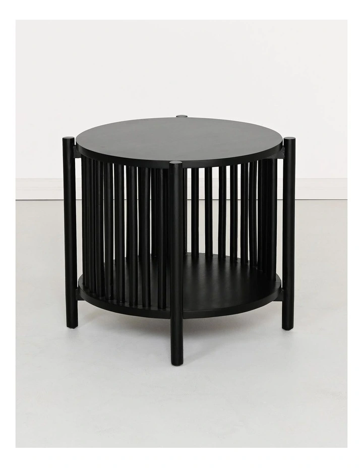 Darcy & Duke Cove Round Bedside Table - Black Acacia image 5