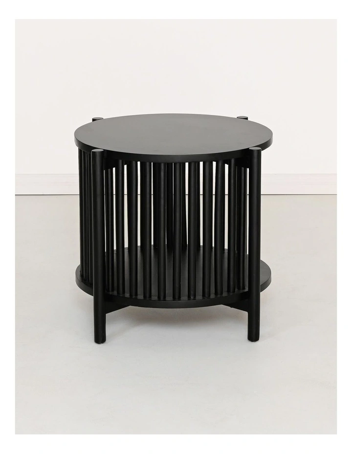 Darcy & Duke Cove Round Bedside Table - Black Acacia image 6
