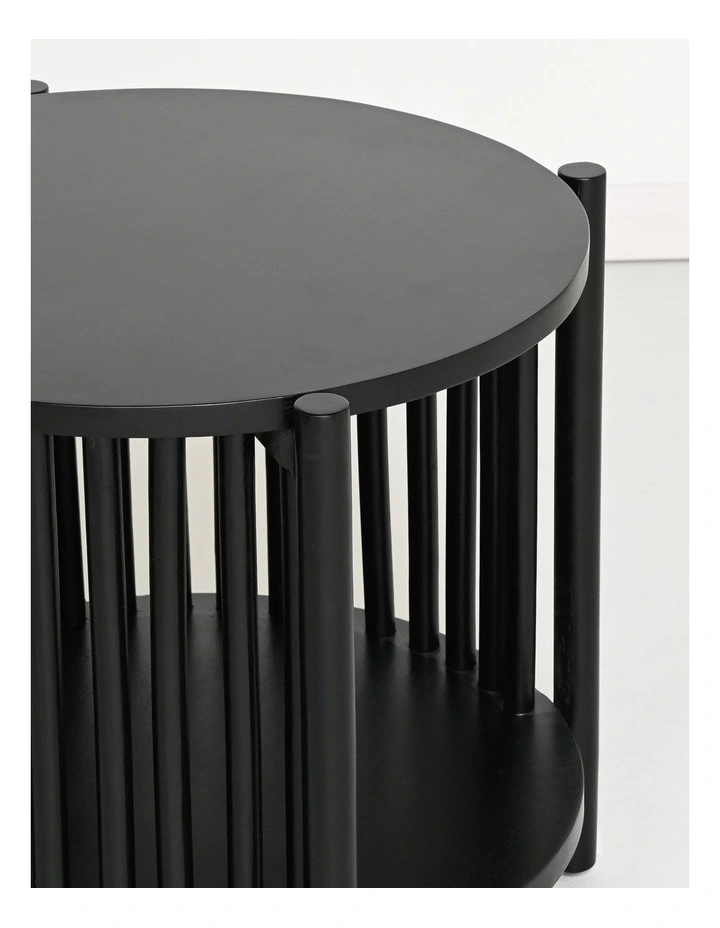Darcy & Duke Cove Round Bedside Table - Black Acacia image 7