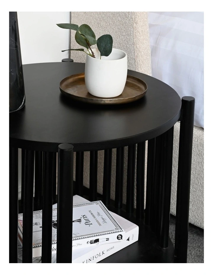 Darcy & Duke Cove Round Bedside Table - Black Acacia image 8