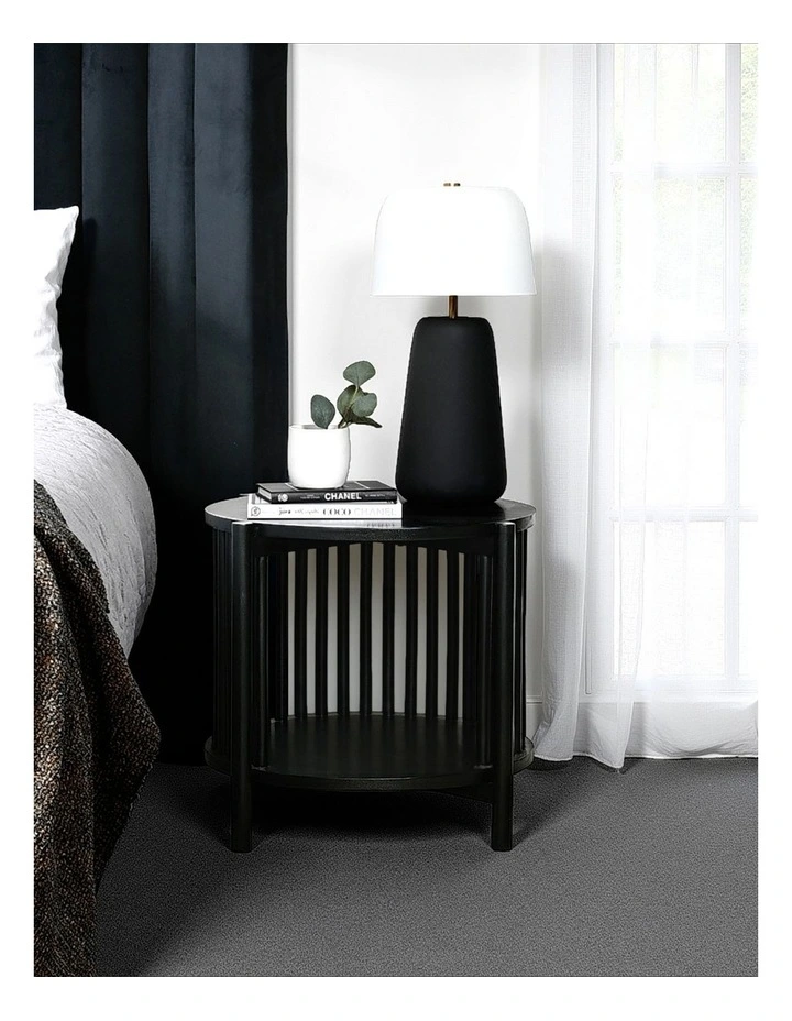 Darcy & Duke Cove Round Bedside Table - Black Acacia image 9