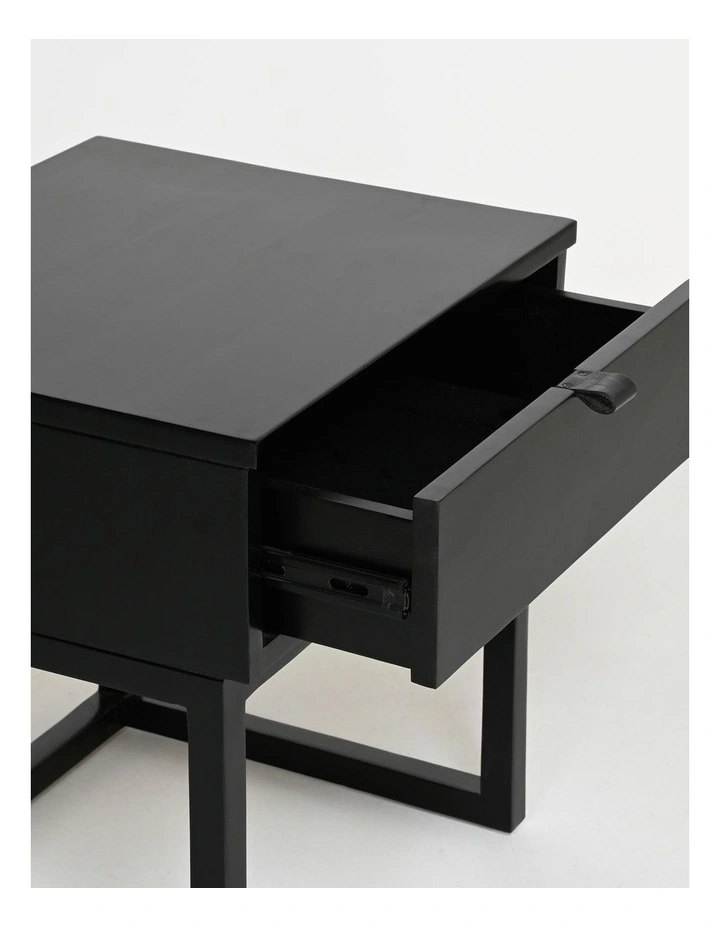 Darcy & Duke Ori bedside table - solid acacia wood, drawer, black image 7
